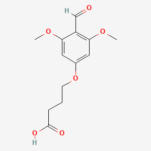 Chemical structure of 4-(4-formyl-3,5-dimethoxyphenoxy)butanoic acid