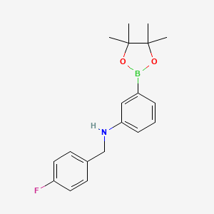 Chemical structure of 4-(4-Fluorophenylmethylamino) phenylboronic acid pinacol ester
