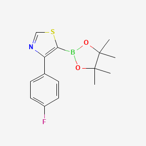 Chemical structure of 4-(4-Fluorophenyl)thiazole-5-boronic acid pinacol ester