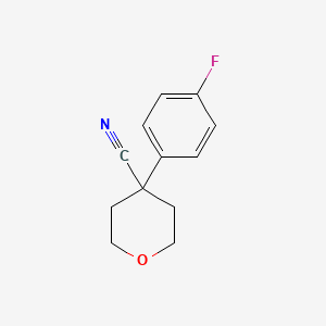 Chemical structure of 4-(4-fluorophenyl)tetrahydro-2H-pyran-4-carbonitrile
