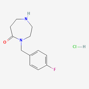 Chemical structure of 4-(4-Fluorobenzyl)-1,4-diazepan-5-one hydrochloride