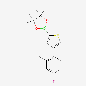 Chemical structure of 4-(4-Fluoro-2-methylphenyl)thiophene-2-boronic acid pinacol ester