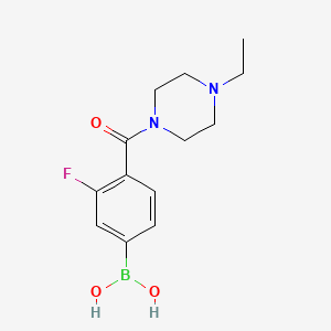 Chemical structure of 4-(4-Ethylpiperazine-1-carbonyl)-3-fluorophenylboronic acid
