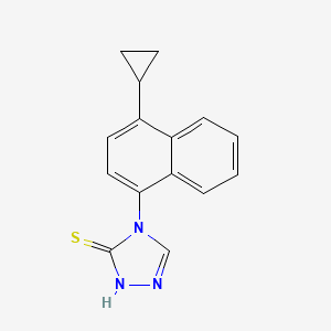 Chemical structure of 4-(4-cyclopropylnaphthalen-1-yl)-1H-1,2,4-triazole-5(4H)-thione