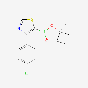 Chemical structure of 4-(4-Chlorophenyl)thiazole-5-boronic acid pinacol ester