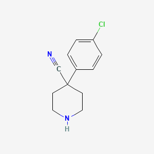 Chemical structure of 4-(4-Chlorophenyl)piperidine-4-carbonitrile