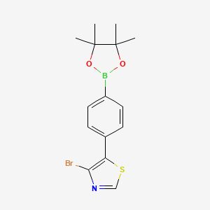 Chemical structure of 4-(4-Bromothiazol-5-yl)phenylboronic acid pinacol ester