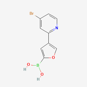 Chemical structure of 4-(4-Bromopyridin-2-yl)furan-2-boronic acid