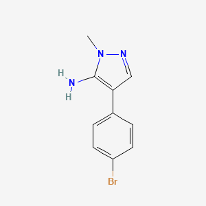 Chemical structure of 4-(4-Bromophenyl)-1-methylpyrazol-5-amine