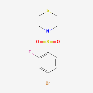 Chemical structure of 4-(4-bromo-2-fluorophenylsulfonyl)thiomorpholine