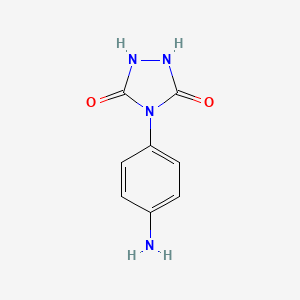 Chemical structure of 4-(4-aminophenyl)-1,2,4-triazolidine-3,5-dione