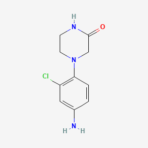 Chemical structure of 4-(4-Amino-2-chlorophenyl)piperazin-2-one