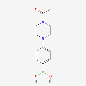 Chemical structure of 4-(4-Acetyl-1-piperazinyl)phenylboronic Acid