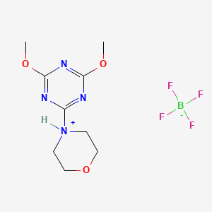 Chemical structure of 4-(4,6-Dimethoxy-1,3,5-triazin-2-yl)-4-morpholinium tetrafluoroborate