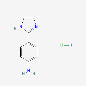 Chemical structure of 4-(4,5-Dihydro-1H-imidazol-2-yl)aniline hydrochloride