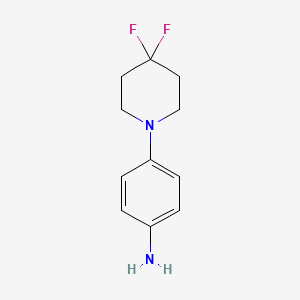 Chemical structure of 4-(4,4-Difluoro-1-piperidyl)aniline