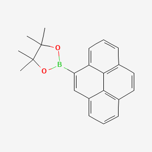 Chemical structure of 4-(4,4,5,5-Tetramethyl-1,3,2-dioxaborolan-2-yl)pyrene