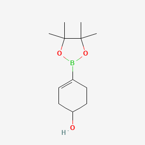 Chemical structure of 4-(4,4,5,5-Tetramethyl-1,3,2-dioxaborolan-2-yl)cyclohex-3-enol