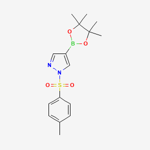 Chemical structure of 4-(4,4,5,5-Tetramethyl-1,3,2-dioxaborolan-2-yl)-1-tosyl-1H-pyrazole