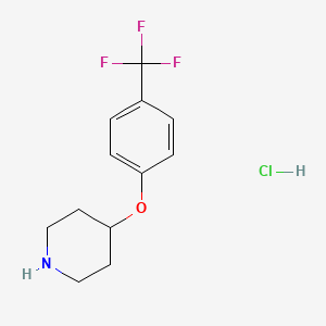 Chemical structure of 4-(4-(Trifluoromethyl)phenoxy)piperidine hydrochloride