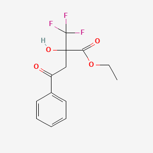 Chemical structure of 4-(4-(trifluoromethoxy)phenyl)tetrahydro-2H-pyran-4-carboxylic acid