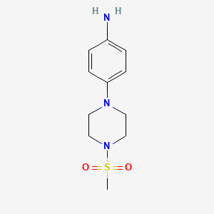 Chemical structure of 4-(4-(Methylsulfonyl)piperazin-1-yl)aniline