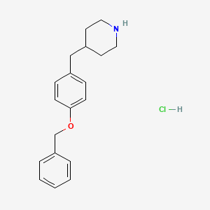 Chemical structure of 4-(4-(Benzyloxy)benzyl)piperidine hydrochloride