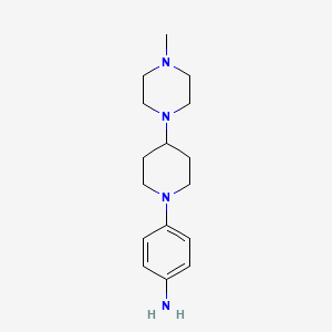 Chemical structure of 4-(4-(4-Methylpiperazin-1-yl)piperidin-1-yl)aniline