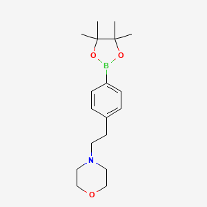 Chemical structure of 4-(4-(4,4,5,5-Tetramethyl-1,3,2-dioxaborolan-2-yl)phenethyl)morpholine