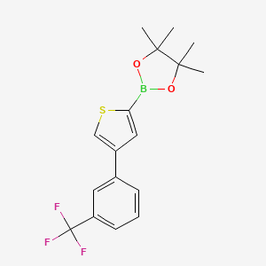 Chemical structure of 4-(3-Trifluoromethylphenyl)thiophene-2-boronic acid pinacol ester