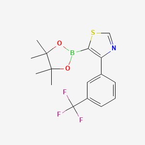 Chemical structure of 4-(3-Trifluoromethylphenyl)thiazole-5-boronic acid pinacol ester