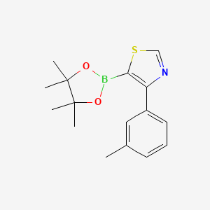 Chemical structure of 4-(3-Tolyl)thiazole-5-boronic acid pinacol ester