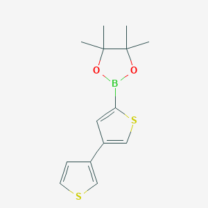 Chemical structure of 4-(3-Thienyl)thiophene-2-boronic acid pinacol ester