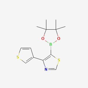 Chemical structure of 4-(3-Thienyl)thiazole-5-boronic acid pinacol ester