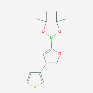 Chemical structure of 4-(3-Thienyl)furan-2-boronic acid pinacol ester