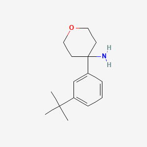 Chemical structure of 4-(3-TERT-BUTYLPHENYL)TETRAHYDRO-2H-PYRAN-4-AMINE