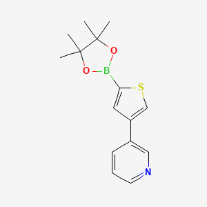 Chemical structure of 4-(3-Pyridyl)thiophene-2-boronic acid pinacol ester