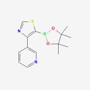 Chemical structure of 4-(3-Pyridyl)thiazole-5-boronic acid pinacol ester