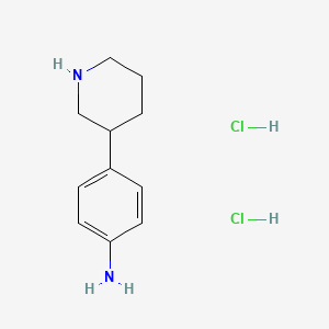 Chemical structure of 4-(3-Piperidyl)aniline Dihydrochloride