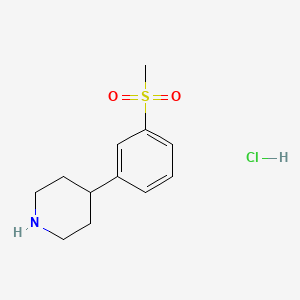 Chemical structure of 4-(3-Methylsulfonylphenyl)piperidine;hydrochloride