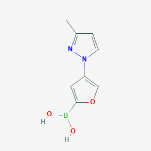 Chemical structure of 4-(3-Methyl-1H-pyrazol-1-yl)furan-2-boronic acid