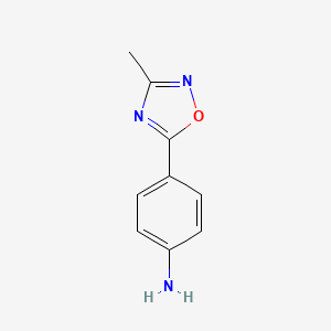 Chemical structure of 4-(3-methyl-1,2,4-oxadiazol-5-yl)aniline