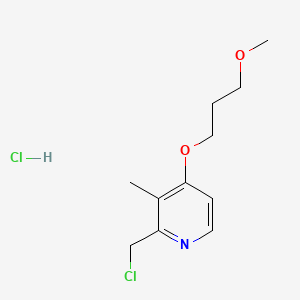 Chemical structure of 4-(3-methoxypropoxy)-2-(chloromethyl)-3-methylpyridine hydrochlorid