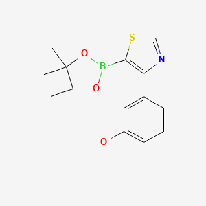 Chemical structure of 4-(3-Methoxyphenyl)thiazole-5-boronic acid pinacol ester