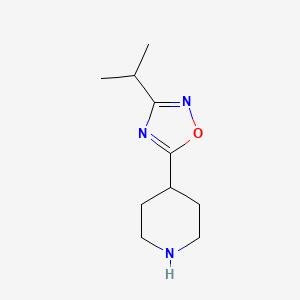 Chemical structure of 4-(3-Isopropyl-1,2,4-oxadiazol-5-yl)piperidine