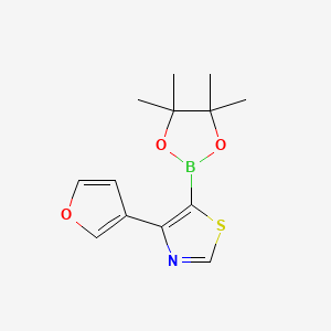 Chemical structure of 4-(3-Furyl)thiazole-5-boronic acid pinacol ester