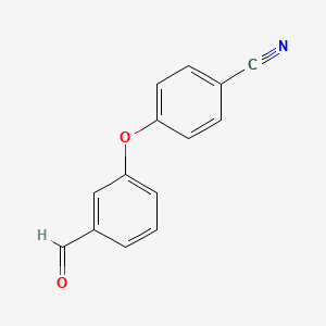 Chemical structure of 4-(3-Formylphenoxy)benzonitrile