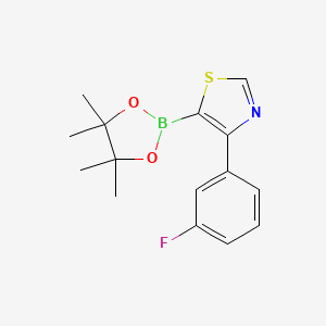 Chemical structure of 4-(3-Fluorophenyl)thiazole-5-boronic acid pinacol ester