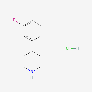 Chemical structure of 4-(3-Fluorophenyl)piperidine hydrochloride