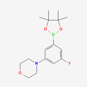 Chemical structure of 4-(3-Fluoro-5-(4,4,5,5-tetramethyl-1,3,2-dioxaborolan-2-yl)phenyl)morpholine
